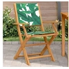 Image de Chaises de jardin lot de 2 motif de feuilles acacia et tissu, siège de jardin, assise extérieure, chaise pliable, 367673