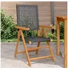 Image de Chaises de jardin lot de 2 noir bois massif d'acacia et rotin, siège de jardin, siège d'extérieur, chaise pliable, 367651