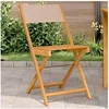 Image de Chaises de bistrot lot de 2 taupe bois d'acacia massif et tissu, chaise de bistro d'extérieur, chaise pliable, chaise 367683
