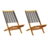 Image de Chaises de jardin lot de 2 gris bois d acacia et polypropylène