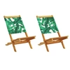 Image de Chaises de jardin lot de 2 motif de feuilles acacia et tissu, siège de jardin, siège d'extérieure, chaise 367694