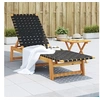 Image de Chaises longues noir bois d acacia solide et tissu