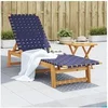 Image de Chaises longues bleu foncé bois d acacia solide et tissu