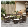 Image de Ensemble à manger de jardin et coussins 7 pcs marron rotin, ensemble à manger d'extérieur, meuble à manger de jardin, 369010