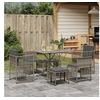 Image de Ensemble à manger de jardin et coussins 7 pcs gris rotin, ensemble à manger d'extérieur, meuble à manger de jardin, 369011
