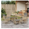 Image de Ensemble à manger de jardin et coussins 7 pcs beige poly rotin, ensemble à manger d'extérieur, meuble à manger de 369012