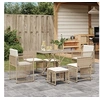 Image de Ensemble à manger de jardin et coussins 7 pcs beige poly rotin, ensemble à manger d'extérieur, meuble à manger de 369013