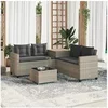 Image de Canapé de jardin et table et coussins en forme de L gris clair, canapé d'extérieur, canapé d'extérieur en forme de L, 369032