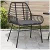 Image de Chaises de jardin lot de 2 avec coussins noir résine tressée, siège de jardin, siège d'extérieur, chaise d'extérieur, 369093