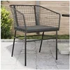 Image de Chaises de jardin lot de 2 avec coussins noir résine tressée, siège de jardin, chaise de patio, chaise à manger de 369100
