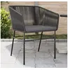 Image de Chaises de jardin lot de 2 avec coussins noir résine tressée 369102