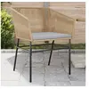 Image de Chaises de jardin lot de 2 et coussins marron rotin, siège de jardin, siège d'extérieur, chaise d'extérieur, siège de 369103