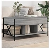 Image de Table Basse, Bout de Canapé avec Pieds Réglables, Table d'Appoint avec Rangement Salon Intérieur, Moderne, Sonoma Gris Bois d'Ingénierie et Métal
