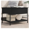 Image de Table Basse, Bout de Canapé avec Pieds Réglables, Table d'Appoint avec Rangement Salon Intérieur, Moderne, Noir Bois 845341
