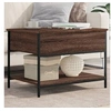Image de Table Basse, Bout de Canapé avec Pieds Réglables, Table d'Appoint avec Rangement Salon Intérieur, Moderne, Chêne 845345
