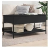 Image de Table Basse, Bout de Canapé avec Pieds Réglables, Table d'Appoint avec Rangement Salon Intérieur, Moderne, Noir Bois 845346