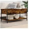 Image de Table Basse, Bout de Canapé avec Pieds Réglables, Table d'Appoint avec Rangement Salon Intérieur, Moderne, Chêne Fumé 845348