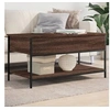 Image de Table Basse, Bout de Canapé avec Pieds Réglables, Table d'Appoint avec Rangement Salon Intérieur, Moderne, Chêne 845350