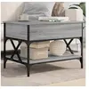 Image de Table Basse, Bout de Canapé avec Pieds Réglables, Table d'Appoint avec Rangement Salon Intérieur, Moderne, Sonoma Gris Bois d'Ingénierie et Métal