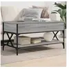 Image de Table Basse, Bout de Canapé avec Pieds Réglables, Table d'Appoint avec Rangement Salon Intérieur, Moderne, Sonoma Gris Bois d'Ingénierie et Métal