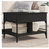 Image de Table Basse, Bout de Canapé avec Pieds Réglables, Table d'Appoint avec Rangement Salon Intérieur, Moderne, Noir Bois 845361