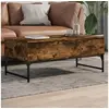 Image de Table Basse, Bout de Canapé avec Pieds Réglables, Table d'Appoint Salon Salle de Séjour Intérieur, Moderne, Chêne 845378