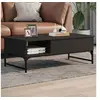 Image de Table Basse, Bout de Canapé avec Pieds Réglables, Table d'Appoint Salon Salle de Séjour Intérieur, Moderne, Noir Bois 845391