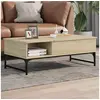 Image de Table basse chêne sonoma 100x50x35cm bois d ingénierie et métal