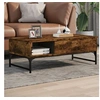 Image de Table basse chêne fumé 100x50x35 cm bois d ingénierie et métal
