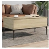 Image de Table Basse, Bout de Canapé avec Pieds Réglables, Table d'Appoint Salon Salle de Séjour Intérieur, Moderne, Chêne 845412