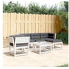 Image de Salon de jardin modulable bois massif blanc 5 pieces x 83 x 78 5 personnes