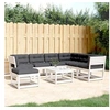 Image de Salon de Jardin avec Coussins 7 pcs, Canapés de Patio, Ensemble de Meubles, Mobilier de Terrasse Extérieur, Blanc 3216931