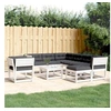 Image de Salon de Jardin avec Coussins 8 pcs, Sièges de Patio, Ensemble de Meubles, Mobilier de Terrasse Extérieur, Blanc Bois 3216951