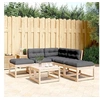 Image de Salon de jardin modulable bois massif gris 5 pieces x 73 x 78 5 personnes
