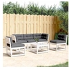 Image de Salon de Jardin avec Coussins 5 pcs, Canapés de Patio, Ensemble de Meubles, Mobilier de Terrasse Extérieur, Blanc 3216981