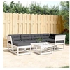 Image de Salon de Jardin avec Coussins 6 pcs, Sièges de Patio, Ensemble de Meubles, Mobilier de Terrasse Extérieur, Blanc Bois 3217041