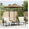 Image de Parasol de jardin avec LED mât en acier taupe 225x225x212 cm, parasol, parasol d'extérieur, parasol de terrasse, 4005069