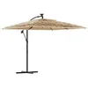 Image de Parasol droit carré 246 x 246 cm - Toile polyester - Mât acier - Marron - Vidaxl