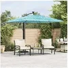 Image de Vidaxl - Parasol droit - Toile polyester - Mat acier - Carré - 246x246 cm - Bleu