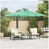 Image de Vidaxl Parasol Droit Carré 246 x 246 cm Toile Polyester Mat Acier Vert