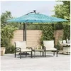 Image de Parasol droit toile en polyester carre 269 x 269 mat en acier