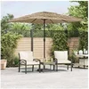 Image de Vidaxl Parasol droit Carré 248x248 cm toile polyester mat acier Marron