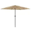 Image de Vidaxl Parasol droit rectangulaire 300 x 200 cm - Toile polyester - Mât acier - Marron