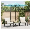 Image de Parasol droit carre toile en polyester mat en acier 223 x 223