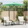 Image de Parasol droit toile en polyester mat en acier carre 223 x 223