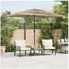Image de Vidaxl Parasol droit carré toile polyester mat acier 248 x 248 cm Marron