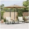 Image de Parasol de jardin avec LED et mât en acier marron 288x288x225cm, parasol, parasol d'extérieur, parasol de patio, 4005121