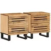 Image de Tables de chevet 2 pcs 40x34x46 cm bois massif de manguier brut377427