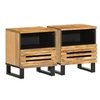 Image de Tables de chevet 2 pcs 40x34x46 cm bois massif de manguier brut