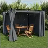 Image de Prieel met gordijnen 3x3 m staal antracietkleurig4003918